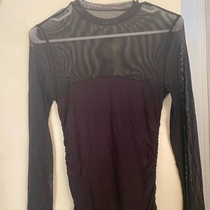 Black Dress with Mesh Top